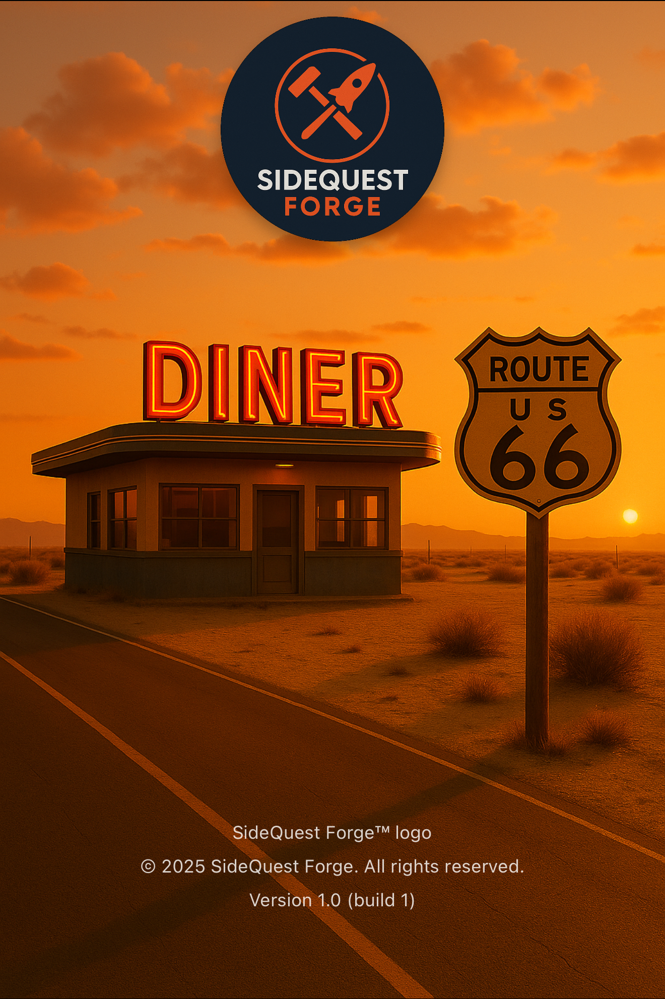 PlateTag 66 - Sunset Diner Scene